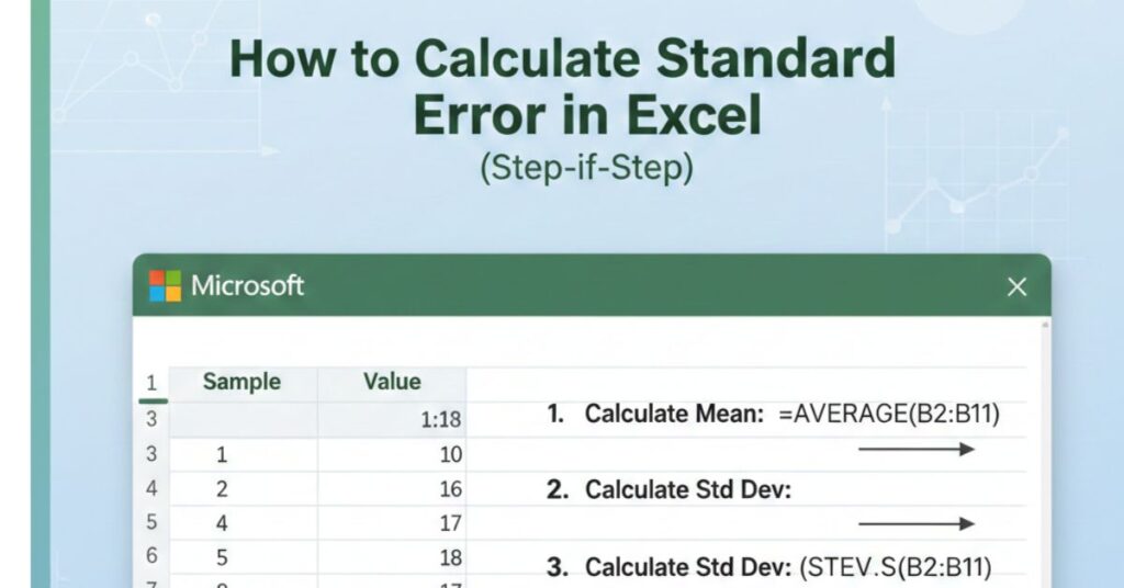 How to Calculate Standard Error in Excel (Step-by-Step)